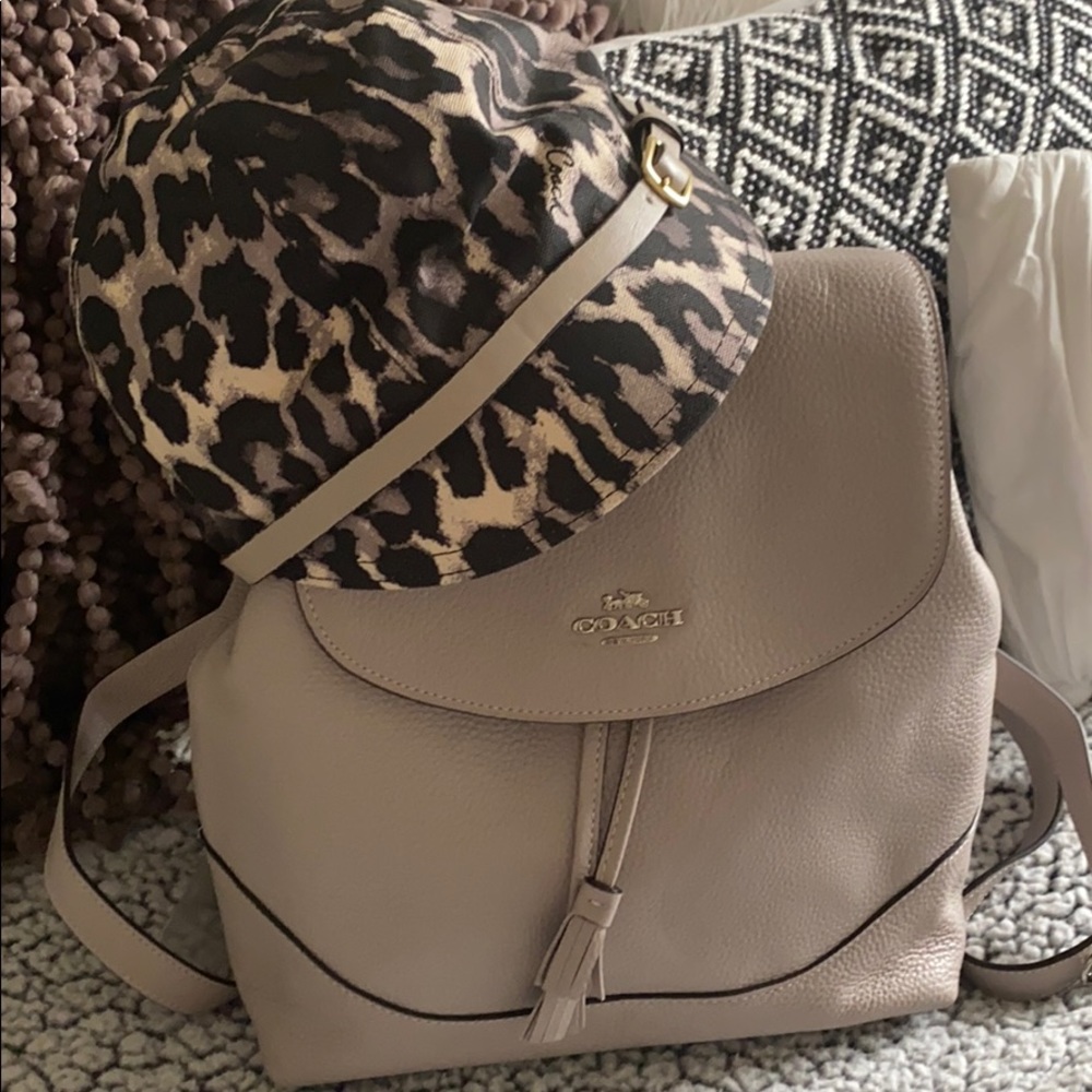 New leopard Coach trucker weekend hat~small